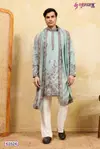 Regal Veil by Shubhvastra Viscose Silk Mens Kurta With Dupatta Wholesale 
